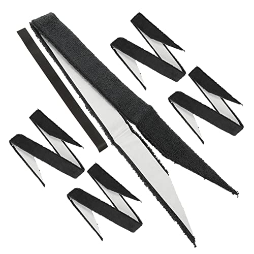Abaodam 5pcs Racket Sweatband Tennis Badminton Anti-Slip Grip Tape Stretchy Sports Accessory