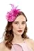 Kathyclassic Fascinator Hats for Women Feather Cocktail Party Hats Bridal Kentucky Derby Headband(Fushia)