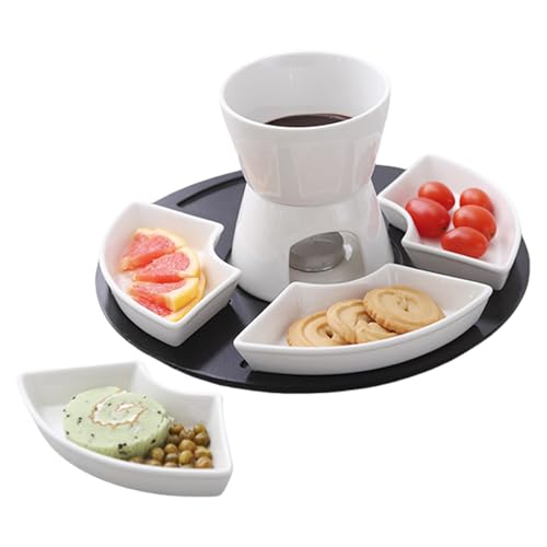 Baoqifong Juego de Fondue de Queso para Niños,Set de Fondue de Cerámica para Derretir Mantequilla | Cuenco para Chocolate para Amantes De Postres,para Postres Fiestas En Casa Noches Románticas Bodas