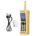ASHATA Retro Vintage Brick Mobile Phone Four Card Four Standby Quad Band 32GB Bluetooth Classic Retro Cell Phone Support Bluetooth Dialing, MP3, Radio and Other Fuctions(Gold)