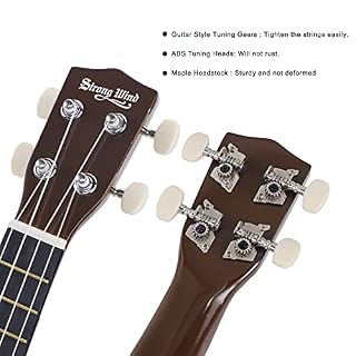 21 pouces ukulélé pour débutants, guitare enfants à quatre cordes en bois Ukulele Soprano (Avec sac de concert, Marron) - Les Beatles, Paul McCartney, John Lennon, RIngo Starr, George Harrison 21 pouces ukulélé pour débutants, guitare enfants à quatre cordes en bois Ukulele Soprano (Avec sac de concert, Marron) – Image 4
