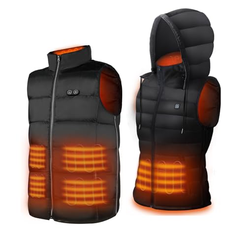 DR.PREPARE Thickened Heated Vest with 10 Heating Zones and Hooded Heated Vest