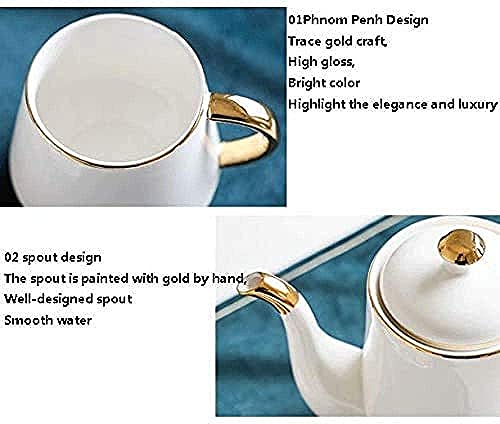 Tetera Japonesa, Café de cerámica Juego de té Caja de Regalo Nordic Phnom Penh Taza de café Blanco Cafetera Bandeja… - Imagen 8