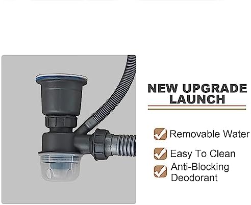 Black Free Standing Utility Sink with Hot & Cold Faucet, Storage Shelves for Kitchen, Bathroom, Laundry, Restaurant, Indoor & Outdoor Use (Size: 80x45x8)