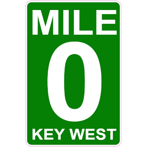 U.S. Custom Stickers Mile 0 Key West Road Sign Sticker