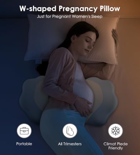 Image of DONAMA Memory Foam Pregnancy Pillow for Sleeping, Cooling Maternity Pillow | Small Pregnancy Pillow, Adjustable Wedge Pillow For Belly /Back /Hips Support, Travel Maternity Pillow for Pregnant Women