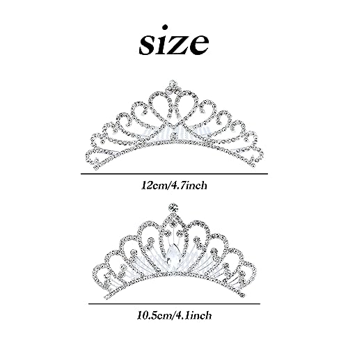 Cinaci 6 Pieces Decorative Wedding Birthday Party Prom Princess Dazzling Pearl Rhinestone Silver Metal Tiara Crown Hair Side Combs Slides Hair Accessories For Kids Teens Girls Women thumb #5