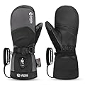 SAVIOR HEAT 3.0 Upgraded Heated Mittens for Women,7.4V 3000mAh Battery Ski Gloves,Fast Charging&Bluetooth-Controlled Electric Waterproof Touchscreen for Skiing Snowboarding