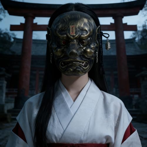 Masque démon japonais Tengu idéal pour soirées masquées et cosplay - 6