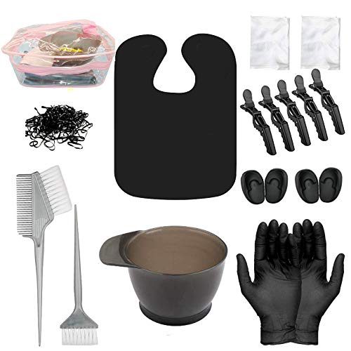 20 Pieces Hair Dye Coloring Kit, Hair Tinting Bowl, Dye Brush, Ear Cover, G.l.o.v.e.s,Hair Salon Working Apron for for DIY Hair Coloring Hair Dryers Hair Dye Tools