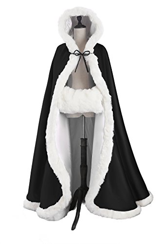 BEAUTELICATE Wedding Cape Hooded Cloak for Bride Winter Reversible with Fur Trim Free Hand Muff product thumbnail 9