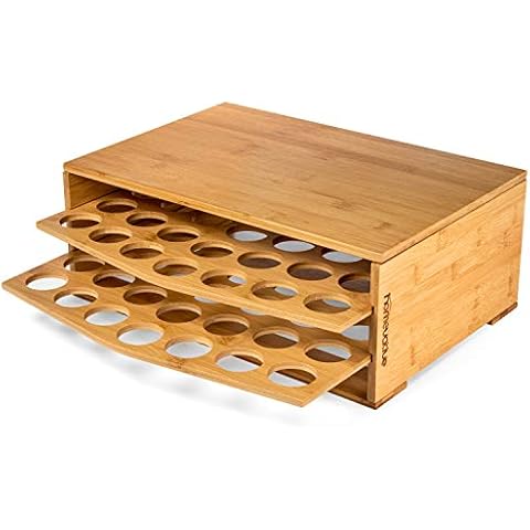 Homevative Coffee Stand for Vertuo w/Sliding Capsule Drawers, Natural Bamboo (Natural) Cover