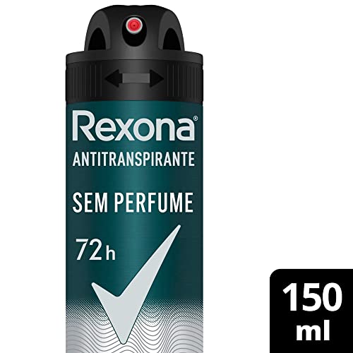 Desodorante Antitranspirante Aerosol Masculino Rexona Sem Perfume 72 horas 150ml (A embalagem pode v