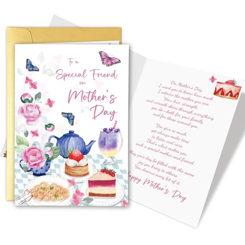 Supoeguk Best Friend Mother's Day Card Gift, Lovely Mothers Day Card for Friends Bestie Sister, Happy Mother's Day to A Special Friend