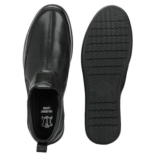 Image of Blue Leather by Centrino Genuine Leather Men's Slip On| Moccasins Non-Slip|Loafer Comfy Lightweight |Round Toe Slip-On Shoes |Trendy Non Lace-Up Design | Stylish with Soft Cushioned Insole (3954)
