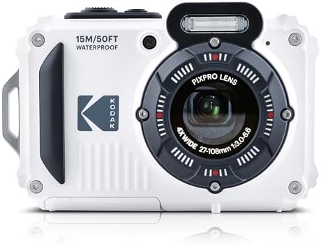 KODAK PIXPRO WPZ2 15M Su Geçirmez Fotoğraf Makinesi - 16MP, 4x Optik Zoom, 1080P Full HD Video (Beyaz) - Görsel 1
