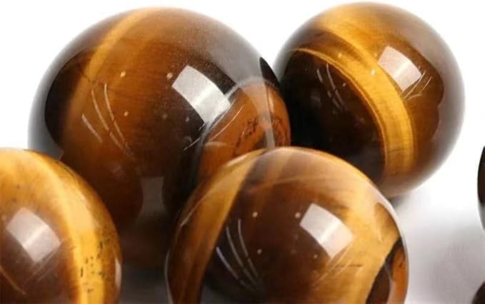 Miniatura 5 de Esferas de cristal natural, bolas de piedra de ojo de tigre amarillo para decoración, 1 unidad (2.953 in-3.150 in)