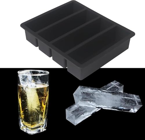 Image of Silicone Ice Cube Tray Large for Whiskey & Cocktails (1-Pack) | Food Grade BPA-Free Ice Mold | Flexible Easy Release Big Ice Cube Maker for Drinks, Juice, Butter, Chocolate & Freezer Use