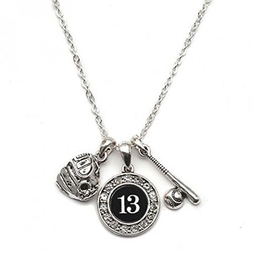 MadSportsStuff Custom Player ID Softball Necklace (#13, One Size)