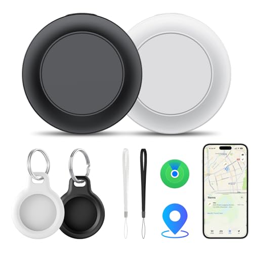 Image of Air Tracker Tag-2 Pack, Smart Bluetooth Tracker for Apple Find My (iOS Only), IP67 Waterproof Tracker with Keychain, Item Finder and GPS Finder for Keys, Luggage, Wallet, etc, Replaceable Battery