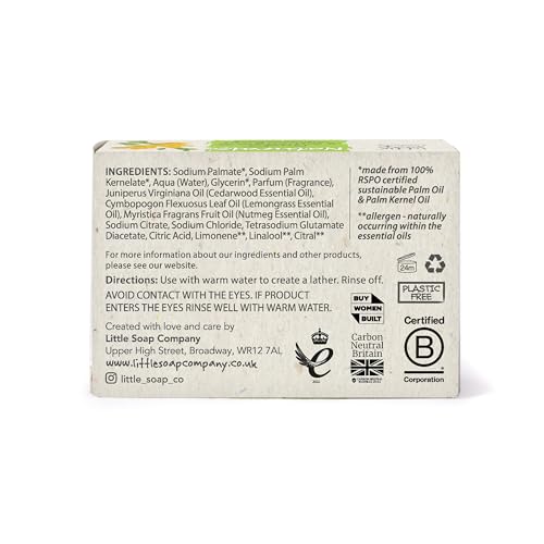 Little Soap Company Natural Range - Ginger & Lemongrass Bar Soap (100g) | Vegan, Cruelty Free & Eco Friendly, Hand, Face & Body Soap | No SLS and Parabens | Antibacterial with Cleansing Essential Oils - Image 3