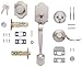 Amazon Basics Front Door Lock Set, Handleset with Shelby Lever, Level Door Handle, Exterior, Single Cylinder Packs, Satin Nickel, 1-Pack