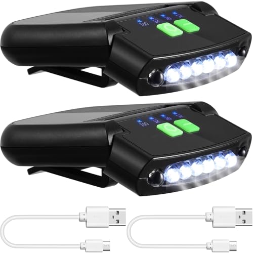 Mudder 2 Pieces LED Hat Clip Light, Cap Lights...