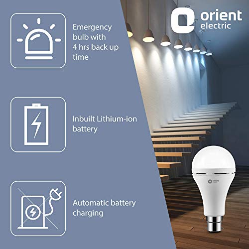 Image of Orient Electric Inverter Emergency LED Light Bulbs - 6500K (Pack of 3, 9W)