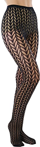 Image of ToBeInStyle Women's Vintage Art Deco Chevron Ornate Design Tights Pantyhose