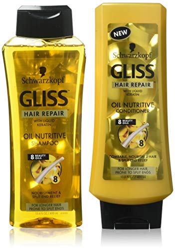 Schwarzkopf Gliss Hair Repair - Oil Nutritive - Shampoo & Conditioner Set - Net Wt. 13.6 FL OZ (400 mL) Per Bottle - One Set