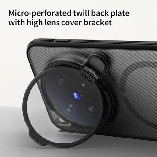 Image of Nillkin Case for Vivo X300 (6.31 inch Inch) CamShield Prop Magnetic Flip Style Transparent Lens Camera Protect Mobile Holder TPU + PC Transparent Black Color