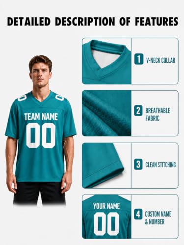 Image of Custom Replica Football Jersey with Name Number Logo
