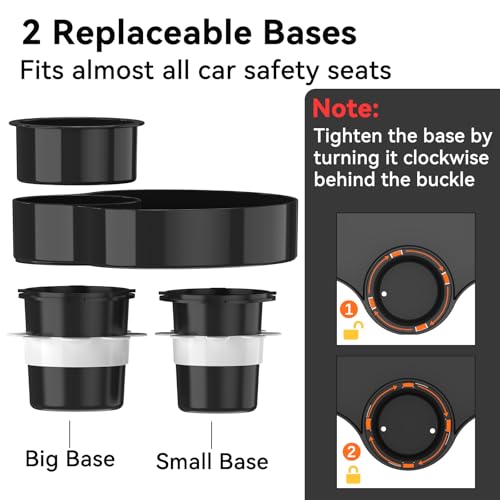 Image of [2 Packs] Kids Car Seat Tray, Travel Tray with Cup Holder for Toddler Baby, Kids Car Seat Food Snack Organizer for Road Trip, Stroller snack Organizer Travel Must Haves Toddler Must Haves (Black)