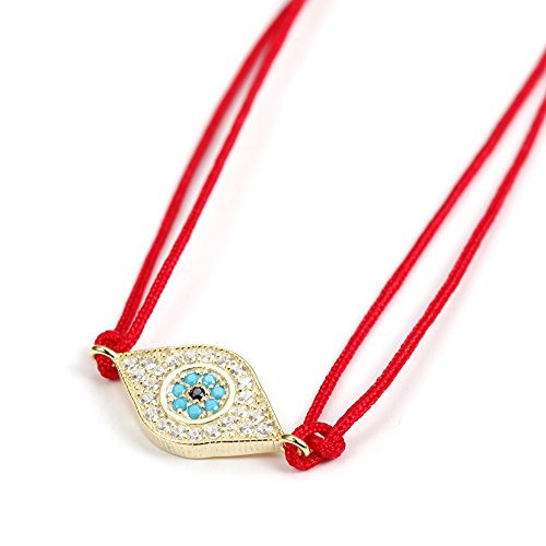 WISTIC Evil Eye Bracelets Adjustable Charm Lucky Protection Spiritual Kabbalah Red/Black String Thread Bracelet Anklet Jewelry for Women Men Baby Friendship (Red Evil Eye) - Image 3