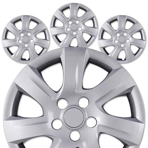 AUTOFREE 16 Inch Silver Lacquer Hubcaps for 2007-2011 Toyota Camry and Hybrid with Steel Wheels, Set of 4 PP Material Wheel Rim Cover, Snap-On Design Hub Caps - 16” Silver Lacquer 4-Pack