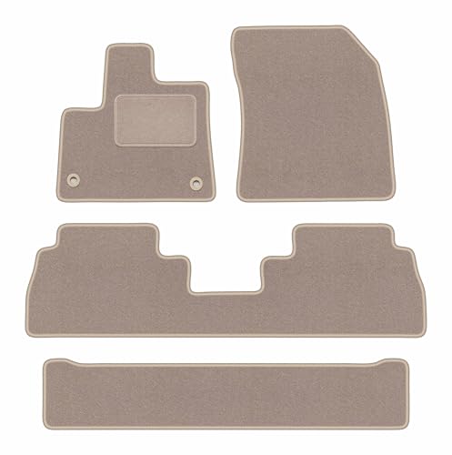 Tapis auto sur mesure pour Rifter 7 places en velours beige lavable de haute qualité