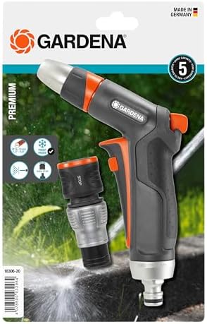 Gardena Premium Reinigungsspritzen-Set: Robuste Reinigungsspritze und Wasserstop-Anschlussstück, praktisches Bewässerungs-Set, Frostschutz, Plastic (18306-20)