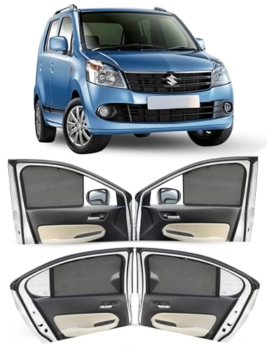 Image of Autofact Car Sunshades for Maruti Wagonr (2010 to 2018), UV Protection, Useful Car Accessories, Custom fit Sun Shades for Side Windows, Set of 4