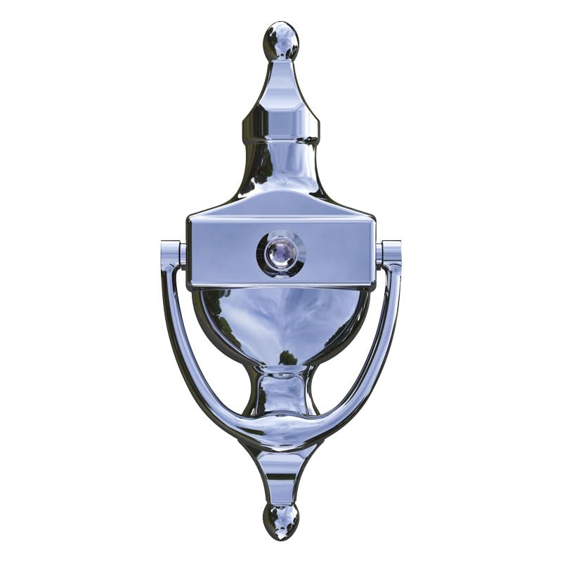 Ultion Sweet Traditional Victorian Style Urn Knocker with Spyhole Door Viewer - Matching Door Furniture Available (Chrome)