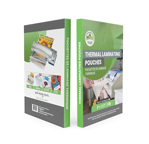 Yogti Thermal Laminating Sheets, Clear Thermal Laminating Pouches – 9 x 11.5 Inches, 3 Mil Thickness, 200 Pack – Letter Size, Crystal Clear Finish, Smooth & Durable – 200 Pack image 1
