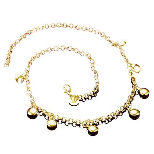 Collier chaîne haricots ronds en or sterling 18k, bijou mode femme