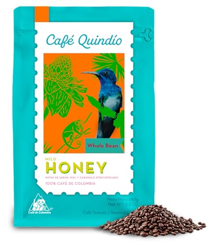 Image of Cafe Quindio Medium Roast 100% Colombian Excelso Whole Bean Arabica Coffee - Mild Honey Specialty Harvest - 8.8 Ounce (Pack of 1)