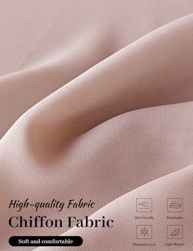 BEAUZSUZSANA Women Chiffon Bolero Cape Capelets with Arm Holes Shawls and Wraps for Evening Dress Bridal Wedding Party (Blush Pink,S-M) - image 4