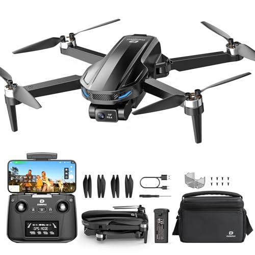 DEERC EIS 4K Kamera Drohne mit 2 Achsen Gimbal für Erwachsene, D65 RC Drohnen unter 249g, GPS Follow Me, 26 Min. Lange Flugzeit, 5G Bildübertragung, Smart Rückkehr, profi komplettset für Anfänger,C0