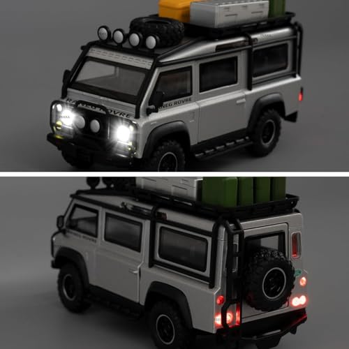 Image of FEXXA 1 /32 Compatible for Land Rover Van Model Car, Pull Back Diecast Collectible Car Toy with Sounds&Lights for Kids Boys Girls and Adults, Gift (Silver)