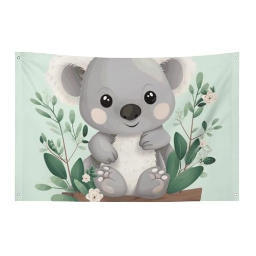 Drapeau de jardin saisonnier imprimé koala - Drapeaux décoratifs extérieur