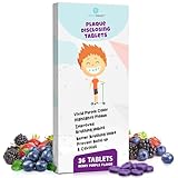 Plaque Disclosing Tablets for Teeth, 36 Count, Dental Disclosing Tablets for Kids or Adults, Shows Plaque, Helps Teach Kids Teeth-Brushing Habits for Clean Smile, by Fresh Knight, (Pack of 1)