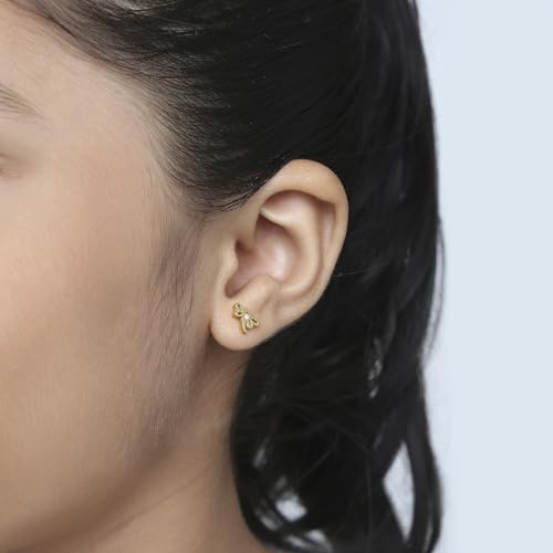 Image of 18K Gold Plated Sparkle Butterfly Stud Earrings for Girls Kids | Crystal Butterfly Charm | Hypoallergenic | Pack of 2
