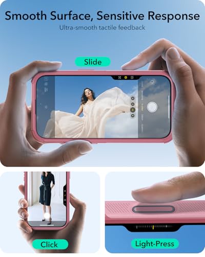 Image of ESR for iPhone 16 Plus Phone Case with Stand, 23ft Military-Grade Drop Protection with Camera Control, Shock-Absorbing Rugged Cover, Compatible with MagSafe Accessories, Cyber Series, Pink