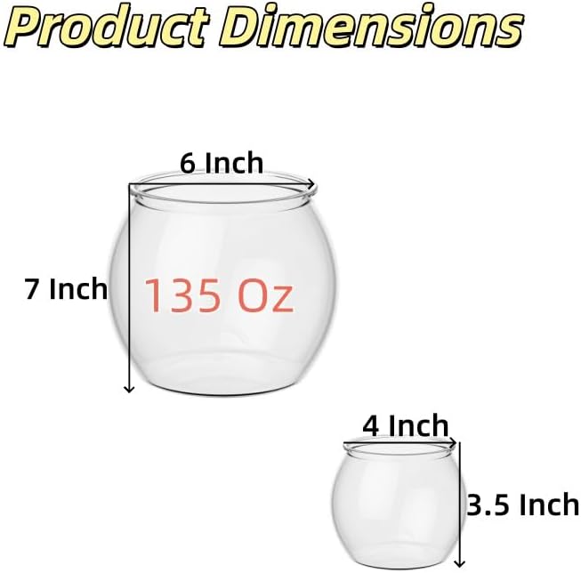 2pcs Plastic DIY Fish Bowls - 1 Gallon Clear Tanks
